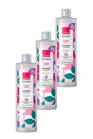 Avon Senses Floral Burst Zambak ve Misk Kokulu Duş Kremi 500 Ml. Üçlü Set