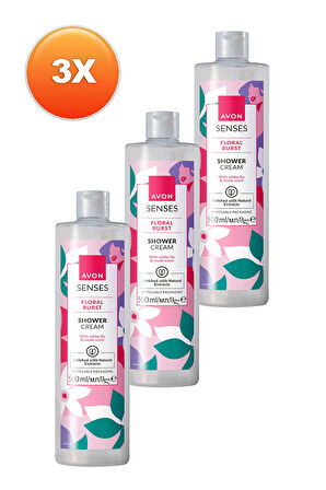 Avon Senses Floral Burst Zambak ve Misk Kokulu Duş Kremi 500 Ml. Üçlü Set