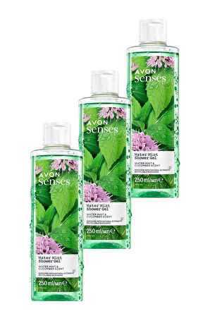 Avon Senses Water Mint Nane ve Salatalık Kokulu Duş Jeli 250 Ml. Üçlü Set
