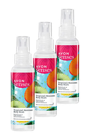 Tropical Mexicana Çarkıfelek ve Limon Kokulu Vücut Spreyi 100 Ml. Üçlü Set