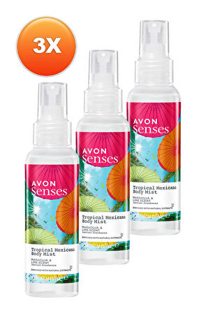 Tropical Mexicana Çarkıfelek ve Limon Kokulu Vücut Spreyi 100 Ml. Üçlü Set