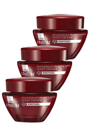 Anew Reversalist Plump & Smooth Gece Kremi 50 Ml. Üçlü Set