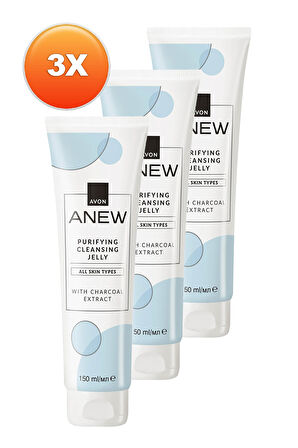 Anew Purifying Cleansing Jelly Kömür Özlü Arındırıcı Temizleyici Jel 150 Ml. Üçlü Set