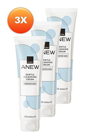 Anew Gentle Cleansing Cream Kokusuz Cilt Temizleyici Krem 150 Ml. Üçlü Set