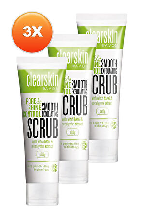 Clearskin Gözenek ve Parlaklık Kontrolü İçin Yüz Peelingi 75 Ml. Üçlü Set