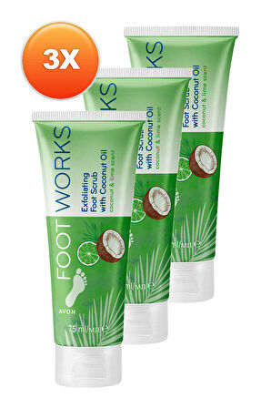 Footworks Hindistan Cevizi ve Misket Limonu Özlü Ayak için Scrub 75 Ml. Üçlü Set