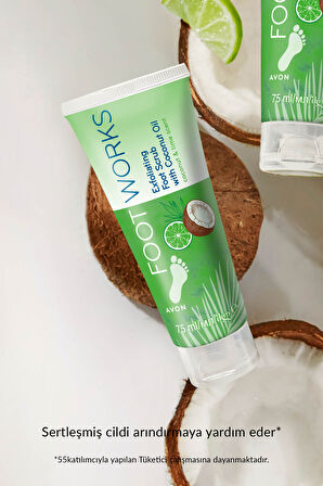 Footworks Hindistan Cevizi ve Misket Limonu Özlü Ayak için Scrub 75 Ml. Üçlü Set