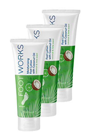 Footworks Hindistan Cevizi ve Misket Limonu Özlü Ayak Losyonu 75 Ml. Üçlü Set