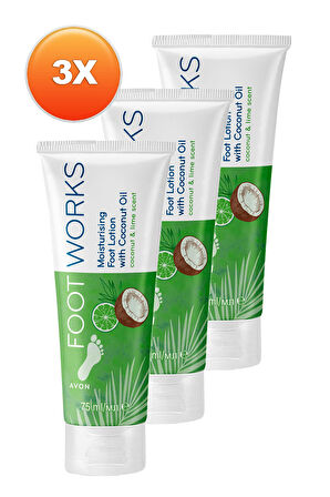 Footworks Hindistan Cevizi ve Misket Limonu Özlü Ayak Losyonu 75 Ml. Üçlü Set