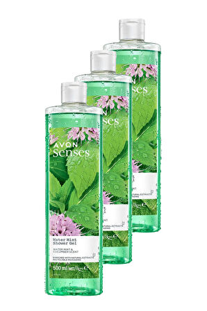 Senses Water Mint Nane ve Salatalık Kokulu Duş Jeli 500 Ml. Üçlü Set
