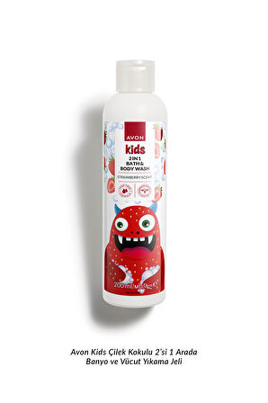 Kids 2 si 1 Arada Çocuklar İçin Çilek Kokulu Banyo ve Vücut Yıkama 200 Ml. İkili Set