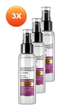 Advance Techniques Mega Volume Hacim Veren Saç Spreyi 100 Ml. Üçlü Set