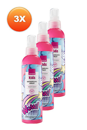 Kids Wow Çocuklar İçin Meyve Kokulu Saç Açıcı Sprey 200 ML. Üçlü Set