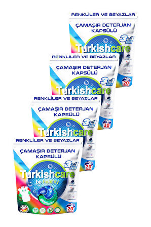 Hepsi Bir Arada Renkli ve Beyazlar İçin Çamaşır Deterjan Kapsülü Pods 20 x 4 80 Yıkama