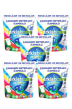 Hepsi Bir Arada Renkli ve Beyazlar İçin Çamaşır Deterjan Kapsülü Pods 20 x 5 100 Yıkama