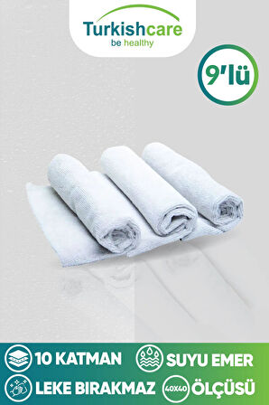 9’lu Ithal Mikrofiber Sihirli Bez Seti Cam Mutfak Ve Oto Temizlik Bezi