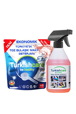Toz Bulaşık Makinesi Deterjanı ve Genel Mutfak Temizleme Spreyi Paketi