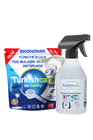 Toz Bulaşık Makinesi Deterjanı ve Klozet Temizleyici Sprey Paketi