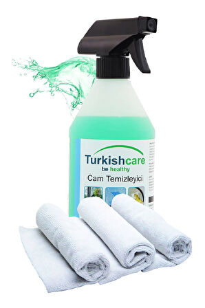 Cam Temizleyici Sprey ve 3’lü Ithal Mikrofiber Bez Temizlik Paketi