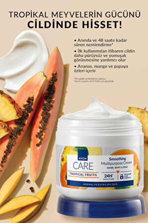 Ananas, Mango ve Papaya Özlü Çok Amaçlı Krem ve Vücut Losyonu Paketi