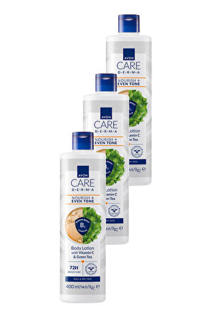 Care Derma Nourish + Even Tone Vücut Losyonu 400ml Üçlü Paket