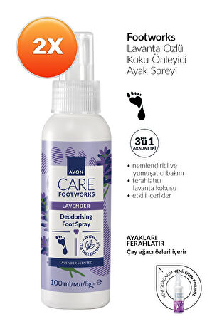 Footworks Lavanta Özlü Koku Önleyici Ayak Spreyi 100ml İkili Paket
