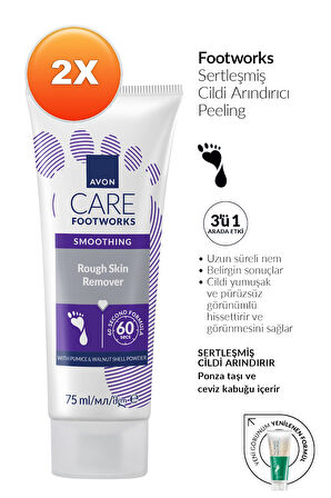 Footworks Sertleşmiş Cildi Arındırıcı Ayak Peelingi 75ml İkili Paket