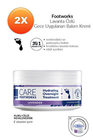 Footworks Lavanta Özlü Gece Uygulanan Bakım Kremi 150ml İkili Paket