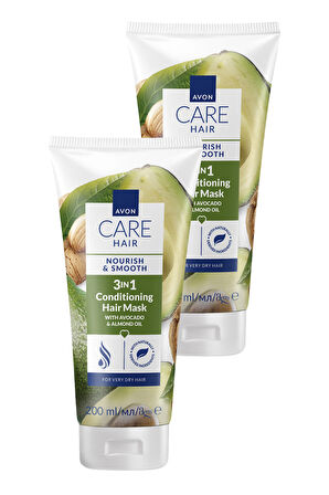 Care Avokado ve Badem Yağı İçeren 3’ü 1 Arada Saç Maskesi 200ml İkili Paket