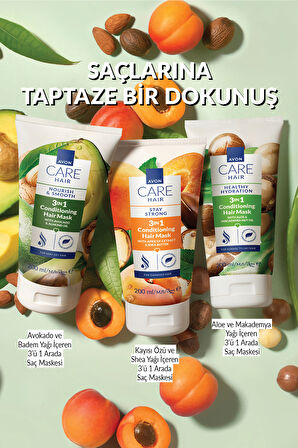 Care Kayısı Özü ve Shea Yağı İçeren 3’ü 1 Arada Saç Maskesi 200ml Üçlü Paket