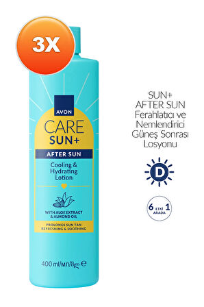 SUN+ AFTER SUN Ferahlatıcı ve Nemlendirici Güneş Sonrası Losyonu 400ml Üçlü Paket