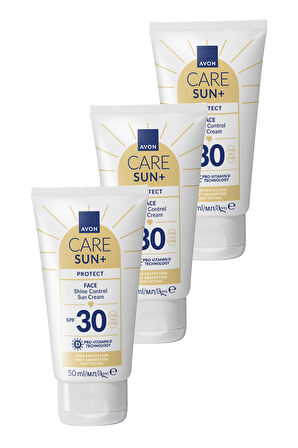 SUN+ PROTECT Yüz İçin Parlaklık Kontrolü Güneş Kremi SPF 30 50ml Üçlü Paket