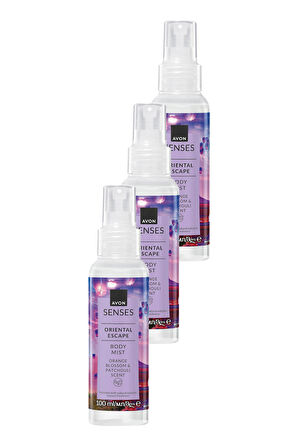 Senses Oriental Escape Portakal Çiçeği ve Paçuli Kokulu Vücut Spreyi 100ML Üçlü Set