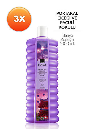 Senses Oriental Escape Portakal Çiçeği ve Paçuli Kokulu Banyo Köpüğü 1 Lt Üçlü Set