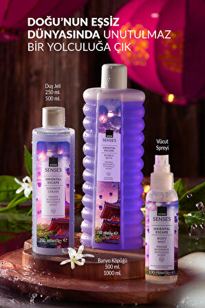 Senses Oriental Escape Portakal Çiçeği ve Paçuli Kokulu Banyo Köpüğü 1 Lt Üçlü Set