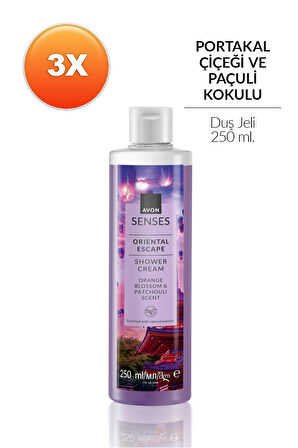 Senses Oriental Escape Portakal Çiçeği ve Paçuli Kokulu Duş Jeli 250ML Üçlü Set