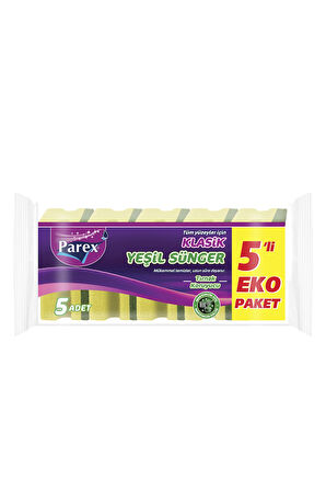 Klasik Yeşil Sünger Oluklu 5'li 24 Paket 1 Koli
