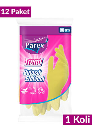 Trend Bulaşık Eldiveni Orta Boy 12 Paket 1 Koli