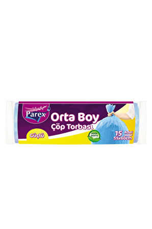 Güçlü Çöp Torbası Orta Boy 15'li 55 x 60 cm 50 Paket 1 Koli