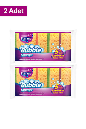 Bubble Sünger Düz 5'li İkili Set