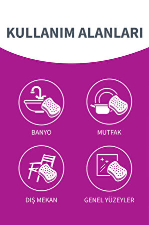 Bubble Sünger Düz 5'li İkili Set