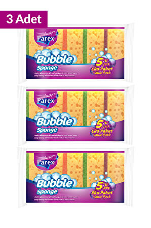 Bubble Sünger Düz 5'li Üçlü Set
