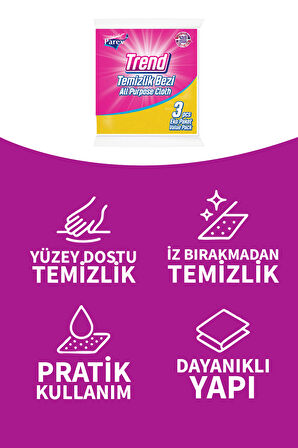 Trend Temizlik Bezi 3'lü Paket Üçlü Set