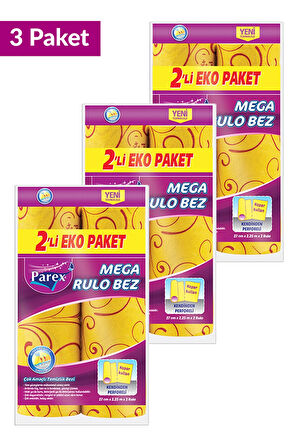 Mega Rulo Temizlik Bezi 2'li Eko Paket  Üçlü Set