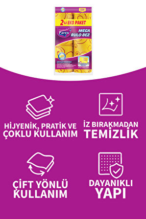 Mega Rulo Temizlik Bezi 2'li Eko Paket  Üçlü Set