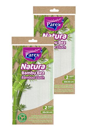 Natura Bambu Bez 2'li Paket 30 x 30 cm İkili Set