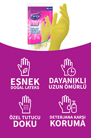 Trend Bulaşık Eldiveni Orta Boy Üçlü Set