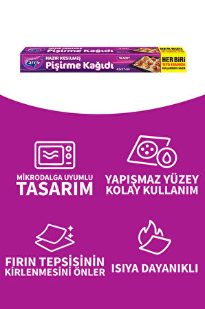 Hazır Kesilmiş Pişirme Kağıdı 16’lı 42 x 37 cm İkili Set