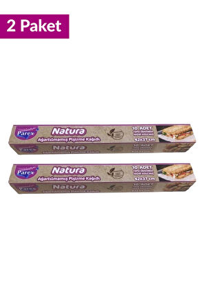Natura Ağartılmamış Hazır Kesilmiş Pişirme Kağıdı 10’lu İkili Set