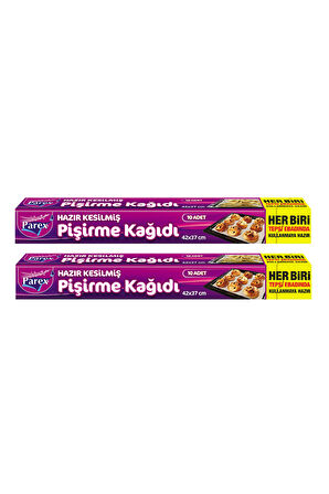 Hazır Kesilmiş Pişirme Kağıdı 10’lu 42 x 37 cm İkili Set